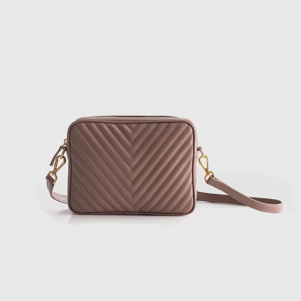 Quince Italian Leather Quilted Crossbody Bag